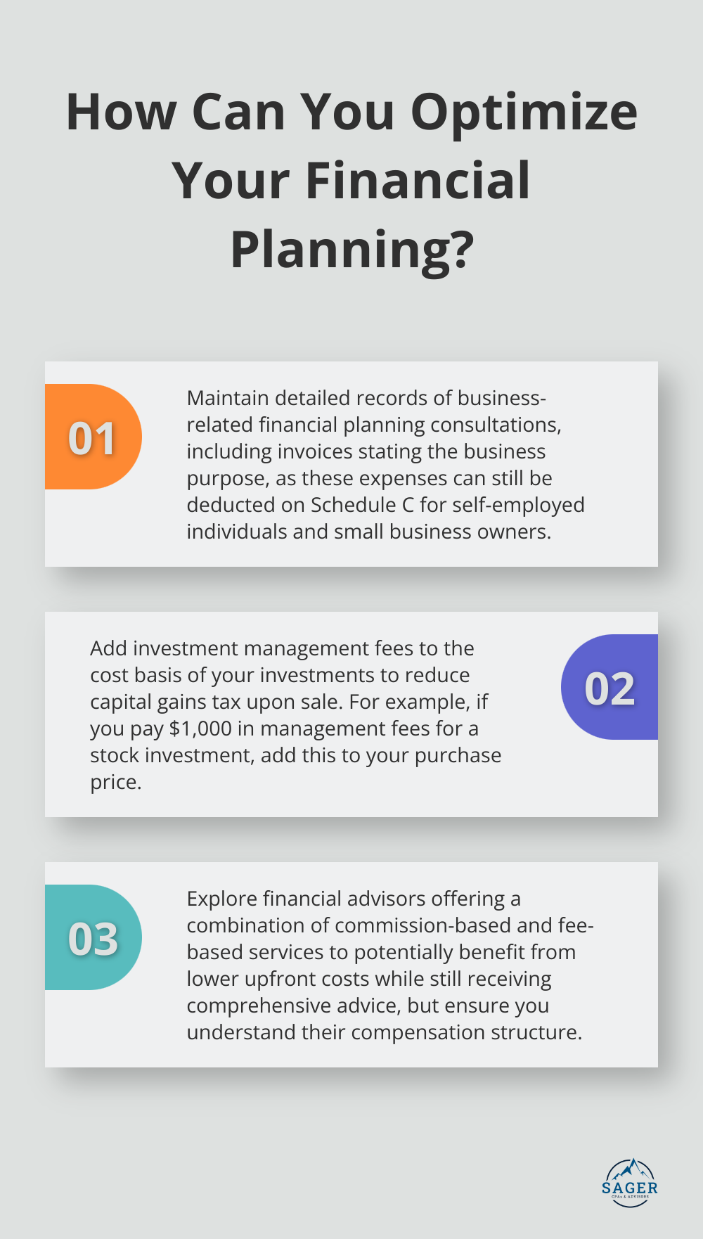 Infographic: How Can You Optimize Your Financial Planning? - financial planning advice tax deductible